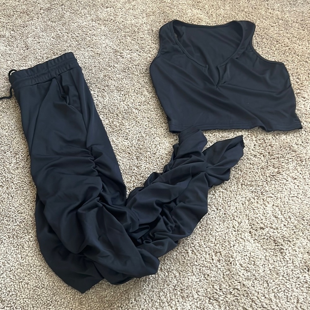 XL black 2 piece satackwd leggings set
